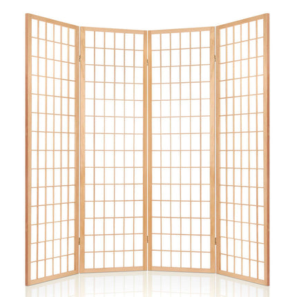 Artiss 4 Panel Room Divider Screen 174x179cm Natural.