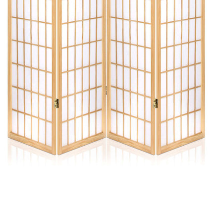 Artiss 4 Panel Room Divider Screen 174x179cm Natural.