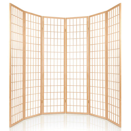 Artiss 6 Panel Room Divider Screen 261x179cm Natural.