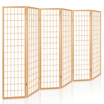 Artiss 6 Panel Room Divider Screen 261x179cm Natural.