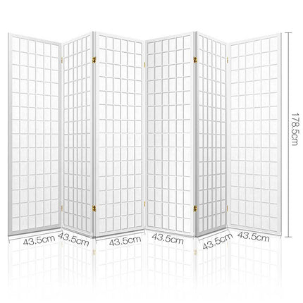 Artiss 6 Panel Room Divider Screen 261x179cm White.