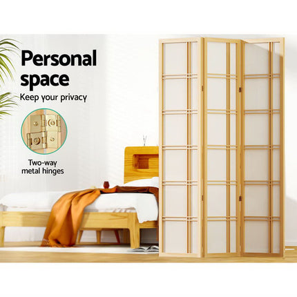 Artiss 3 Panel Room Divider Screen 132x179cm Nova Natural.