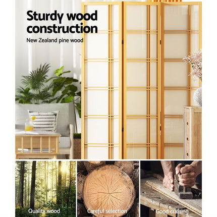 Artiss 3 Panel Room Divider Screen 132x179cm Nova Natural.