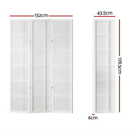 Artiss 3 Panel Room Divider Screen 132x179cm Nova White.
