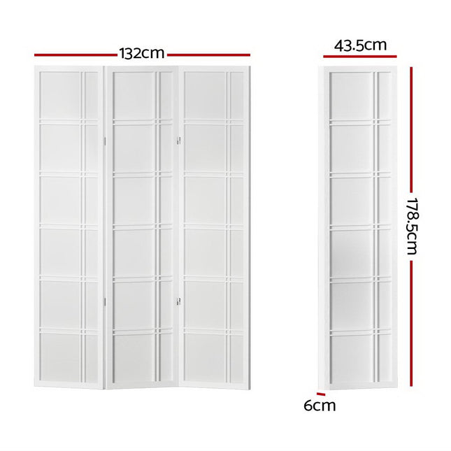 Artiss 3 Panel Room Divider Screen 132x179cm Nova White.