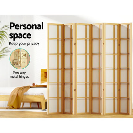 Artiss 6 Panel Room Divider Screen 265x179cm Nova Natural.