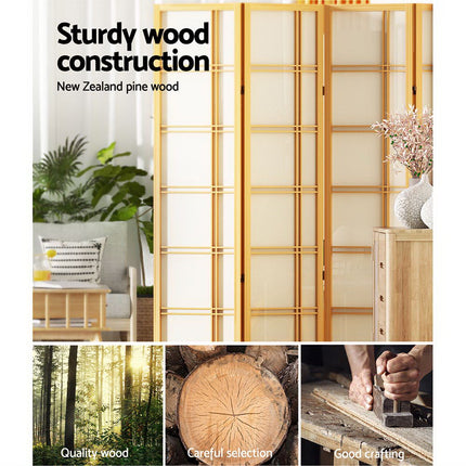 Artiss 6 Panel Room Divider Screen 265x179cm Nova Natural.