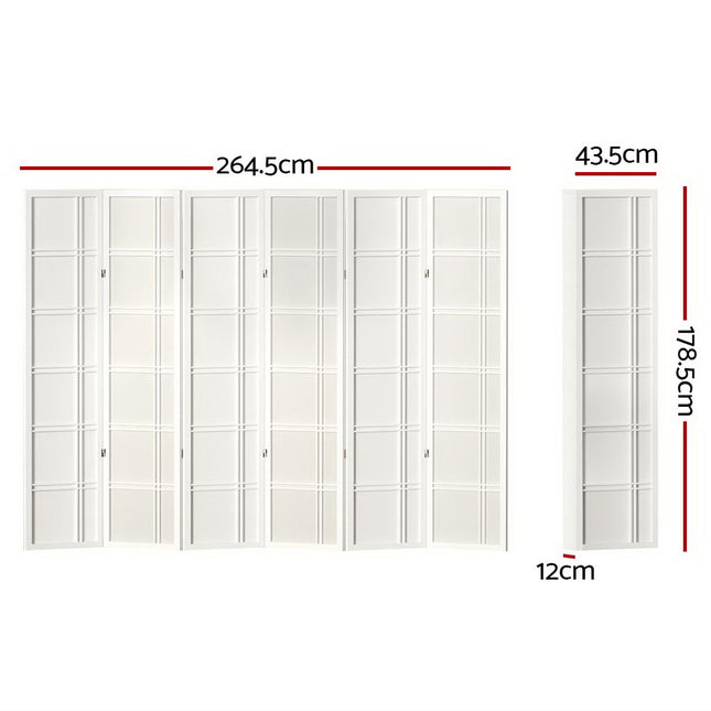 Artiss 6 Panel Room Divider Screen 265x179cm Nova White.