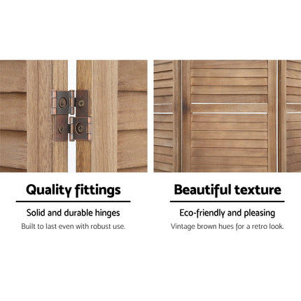 Artiss 8 Panel Room Divider Screen 326x170cm Louver Oak.