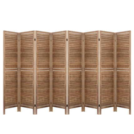 Artiss 8 Panel Room Divider Screen 326x170cm Louver Oak.