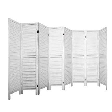 Artiss 8 Panel Room Divider Screen 326x170cm Louver White.