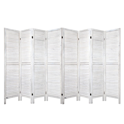 Artiss 8 Panel Room Divider Screen 326x170cm Louver White.