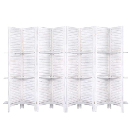 Artiss 8 Panel Room Divider Screen 326x170cm Shelf White.