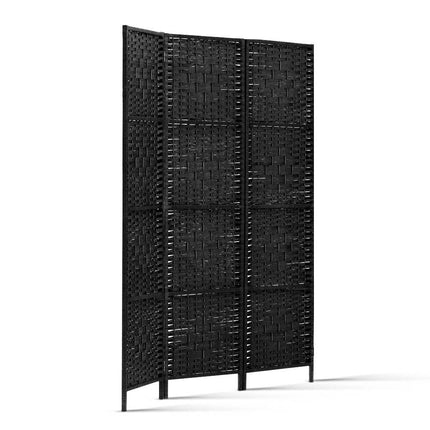 Artiss 3 Panel Room Divider Screen 123x170cm Woven Black.