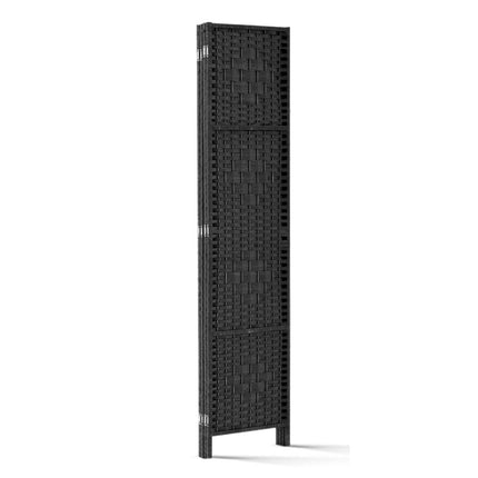 Artiss 4 Panel Room Divider Screen 163x170cm Woven Black.