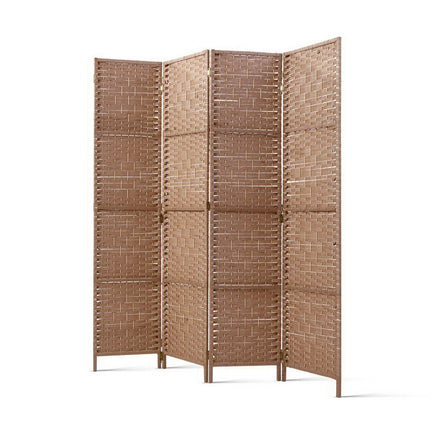 Artiss 4 Panel Room Divider Screen 163x170cm Woven Natural.