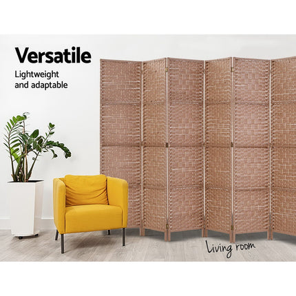 Artiss 6 Panel Room Divider Screen 245x170cm Woven Natural.