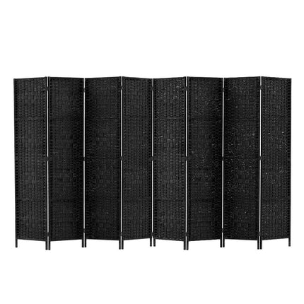 Artiss 8 Panel Room Divider Screen 326x170cm Woven Black.