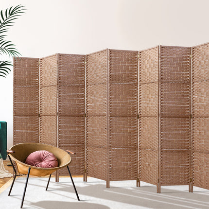 Artiss 8 Panel Room Divider Screen 326x170cm Woven Natural.