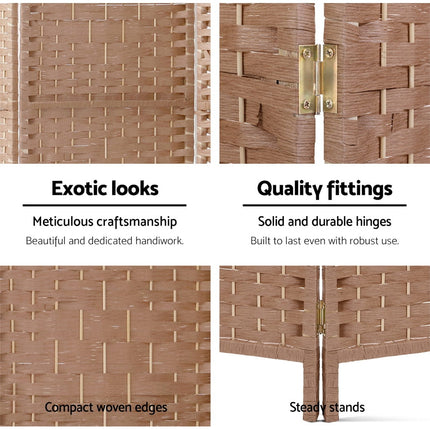 Artiss 8 Panel Room Divider Screen 326x170cm Woven Natural.