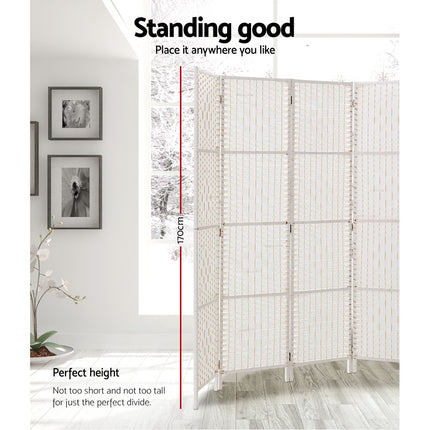 Artiss 8 Panel Room Divider Screen 326x170cm Woven White.