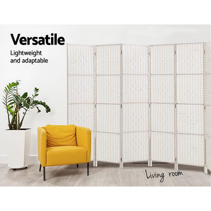 Artiss 8 Panel Room Divider Screen 326x170cm Woven White.