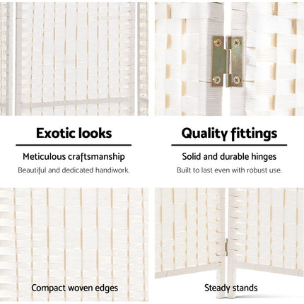 Artiss 8 Panel Room Divider Screen 326x170cm Woven White.
