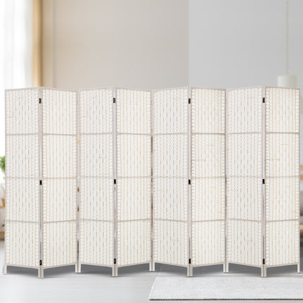 Artiss 8 Panel Room Divider Screen 326x170cm Woven White.