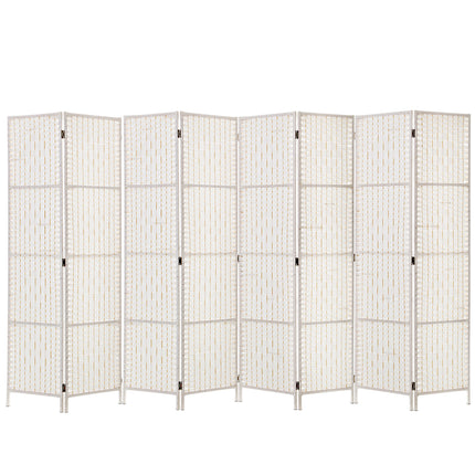 Artiss 8 Panel Room Divider Screen 326x170cm Woven White.