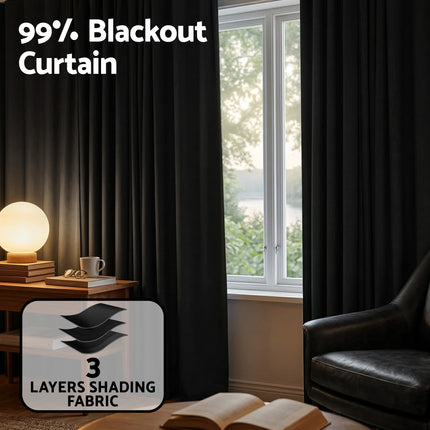 Artiss Room Divider Curtain Ceiling Mounted Track Sets Flexible Black.