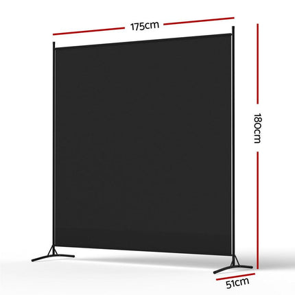 Artiss Room Divider Screen 175x180cm Fabric Black.
