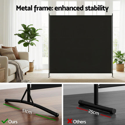 Artiss Room Divider Screen 175x180cm Fabric Black.