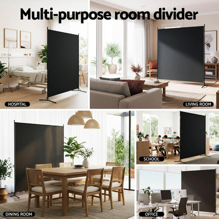 Artiss Room Divider Screen 175x180cm Fabric Black.