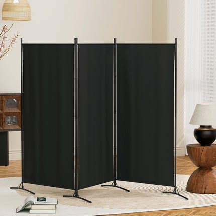 Artiss 3 Panel Room Divider Screen 260x180cm Fabric Black.