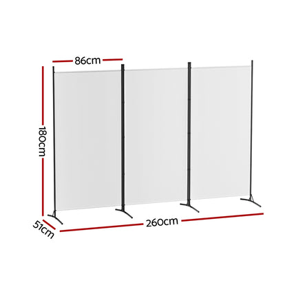 Artiss 3 Panel Room Divider Screen 260x180cm Fabric White.