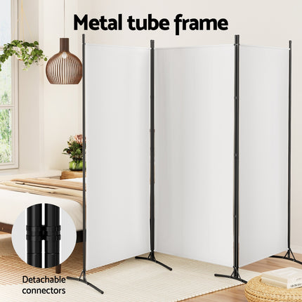 Artiss 3 Panel Room Divider Screen 260x180cm Fabric White.