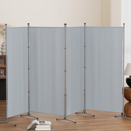 Artiss 4 Panel Room Divider Screen 345x180cm Fabric Grey.