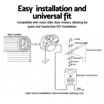 UL-tech Garage Roller Door Opener 250N Motor Auto Safety Reverse 220V.