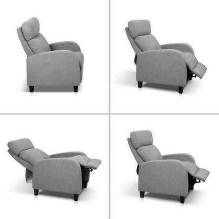 Artiss Fabric Reclining Armchair - Grey.