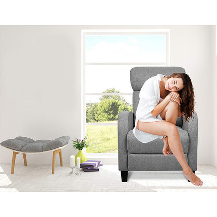 Artiss Fabric Reclining Armchair - Grey.