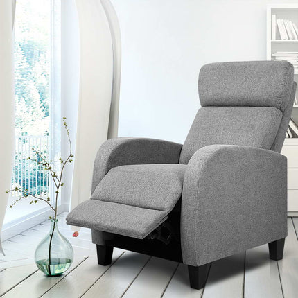 Artiss Fabric Reclining Armchair - Grey.