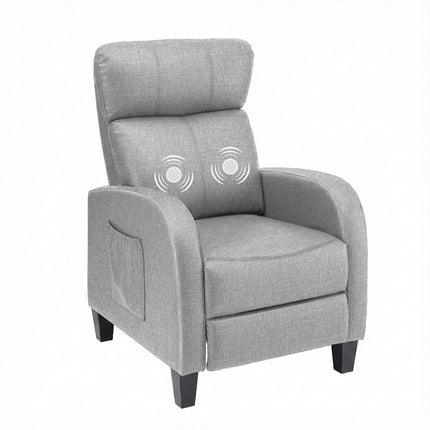 Artiss Massage Recliner Chair Small Recliner Sofa for Adults Fabric Grey.