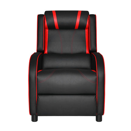 Artiss Recliner Chair Gaming Chair Leather Black Serik.