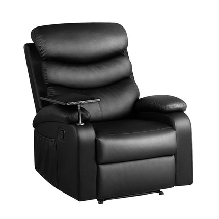 Artiss Recliner Chair Leather Black Tray Table Erika.