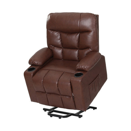 Artiss Recliner Chair Lift Assist Heated Massage Chair Leather Claude.