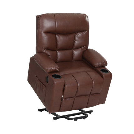 Artiss Recliner Chair Lift Assist Heated Massage Chair Leather Claude.
