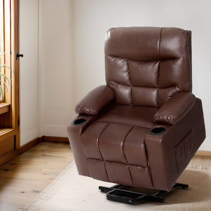 Artiss Recliner Chair Lift Assist Heated Massage Chair Leather Claude.