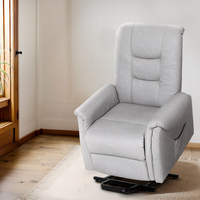 Artiss Recliner Chair Lift Assist Chair Leather Grey.
