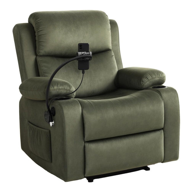 Artiss Recliner Chair Heated Massage Chair with Phone Holder Velvet.