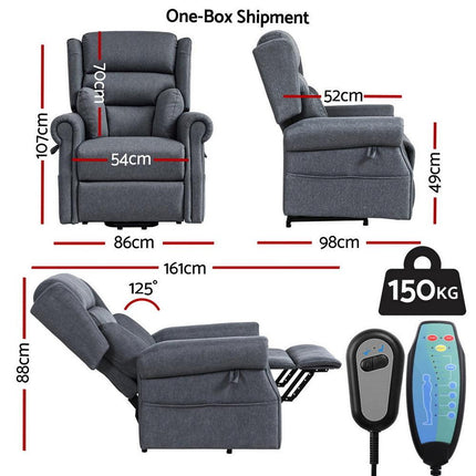 Artiss Electric Recliner Chair Power Lift Massage Heated Recliner Sofa.
